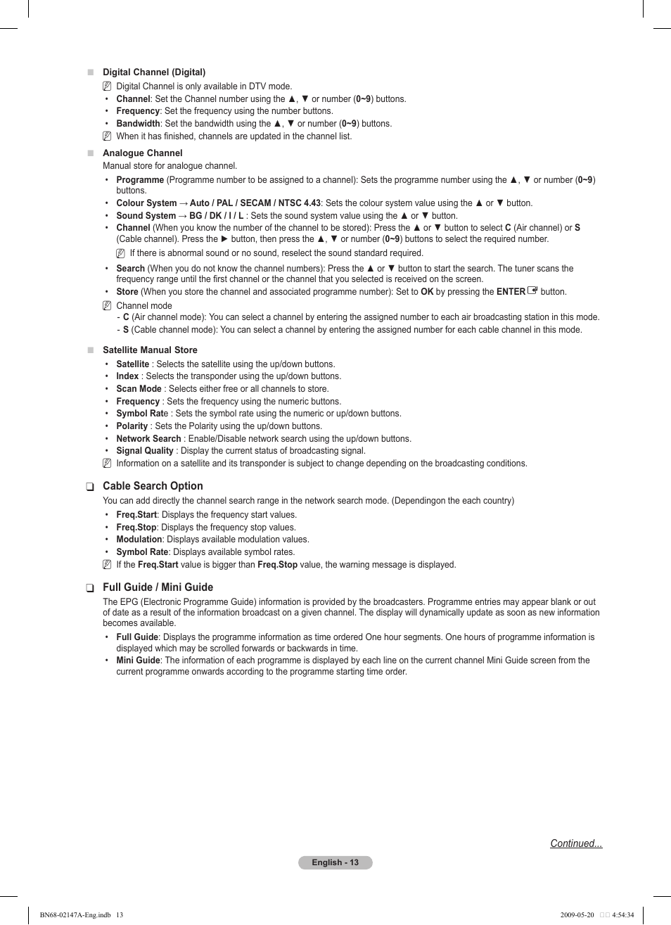 Samsung PS50B579T6S User Manual | Page 13 / 197