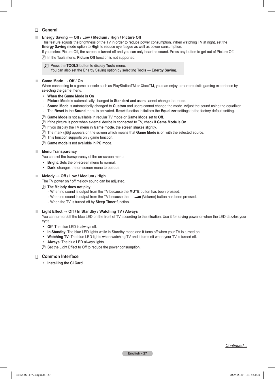 Samsung PS50B579T6S User Manual | Page 27 / 197