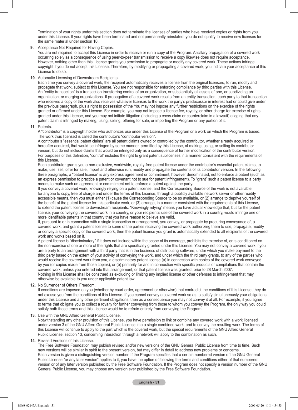 Samsung PS50B579T6S User Manual | Page 51 / 197