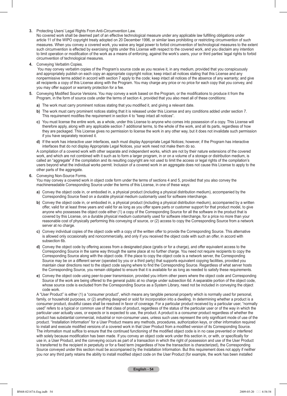 Samsung PS50B579T6S User Manual | Page 54 / 197