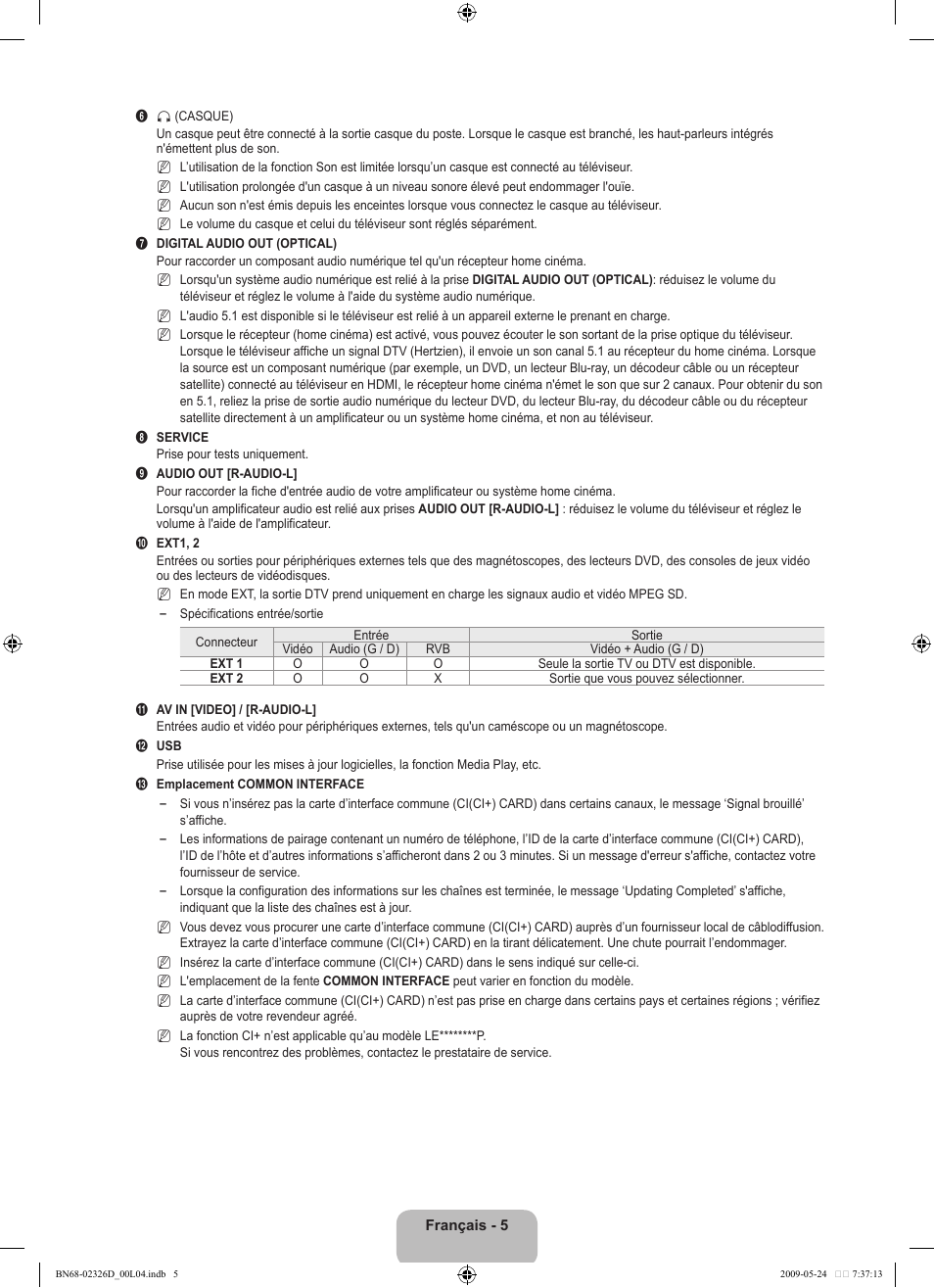 Samsung LE46B620R3P User Manual | Page 113 / 204