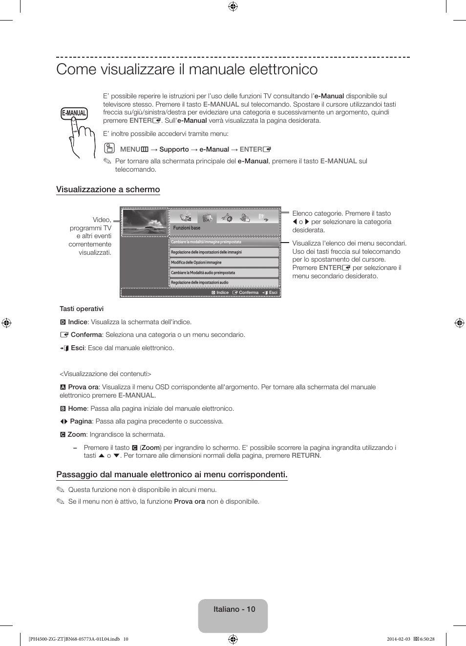 Come visualizzare il manuale elettronico | Samsung PE43H4500AW User Manual | Page 76 / 91
