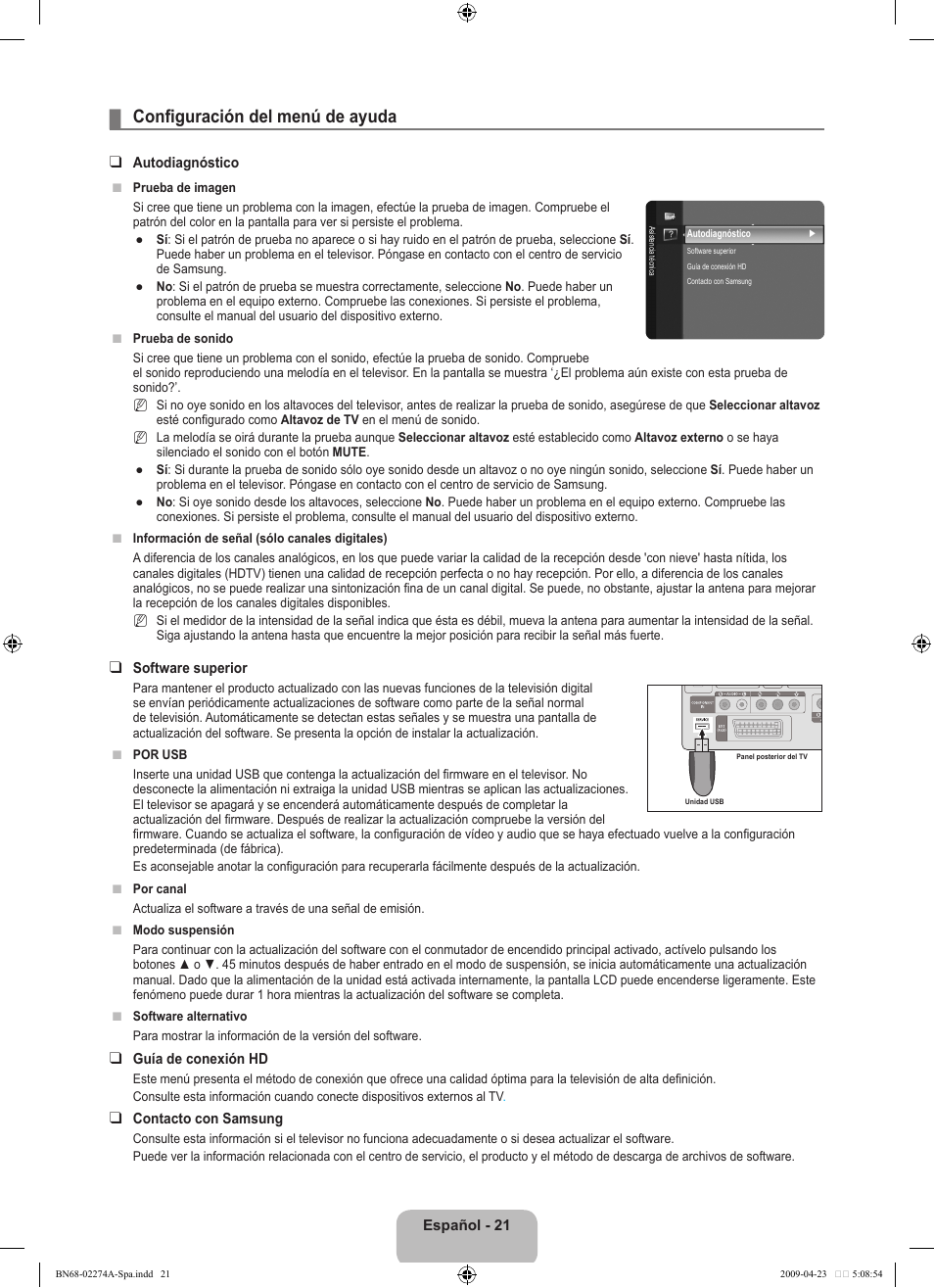 Configuración del menú de ayuda | Samsung LE32B530P7N User Manual | Page 175 / 282