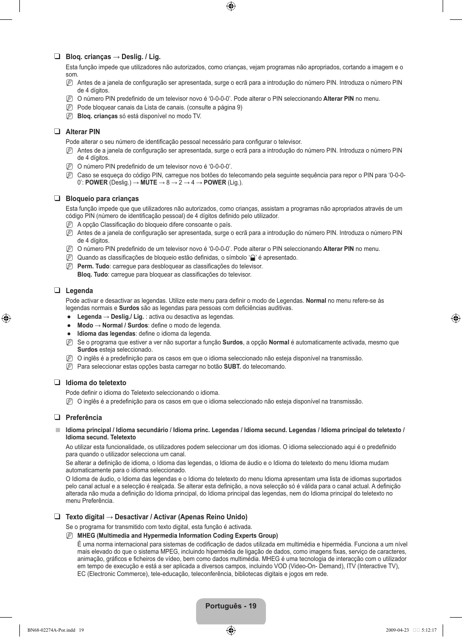 Samsung LE32B530P7N User Manual | Page 203 / 282