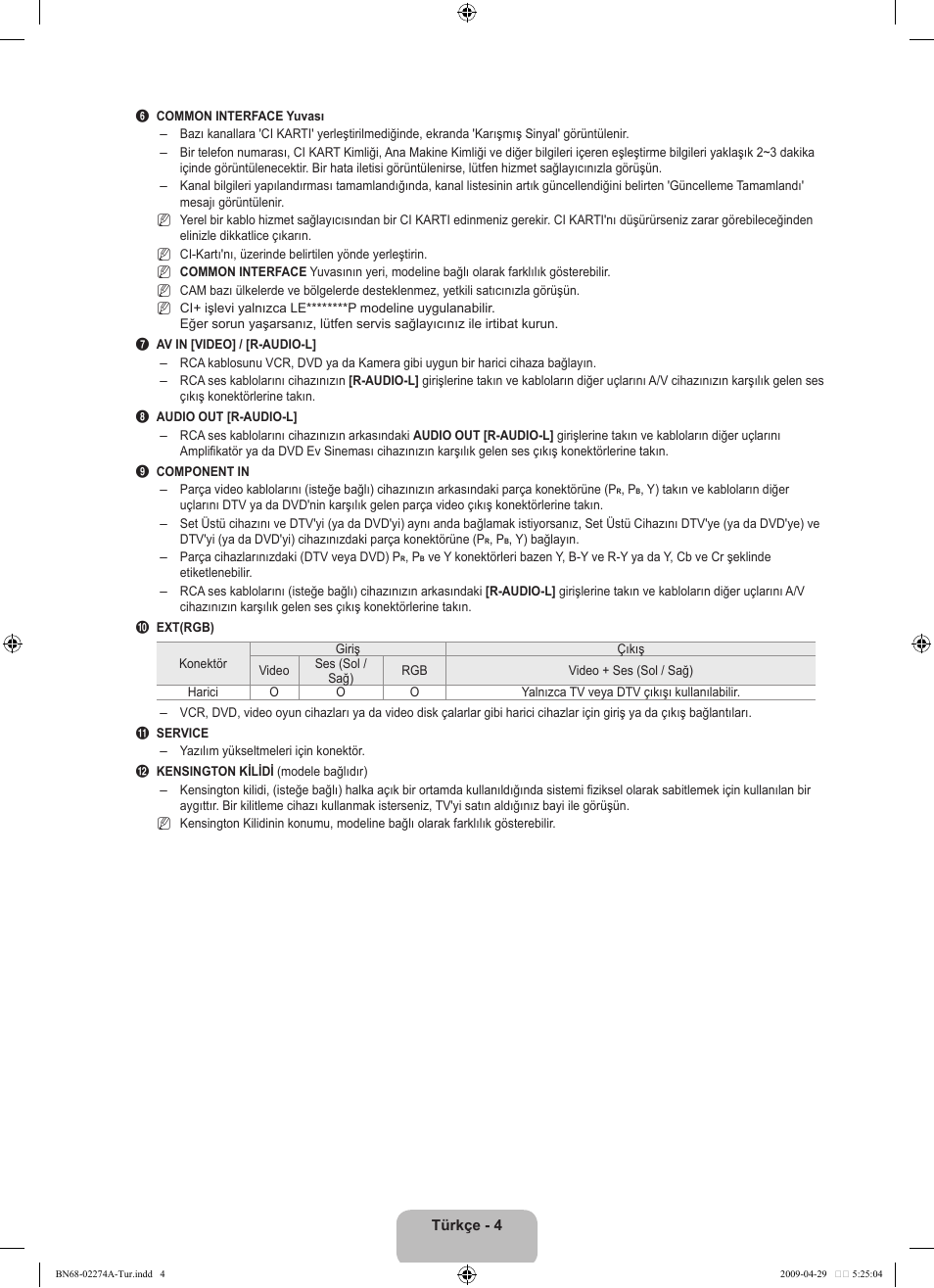 Samsung LE32B530P7N User Manual | Page 248 / 282