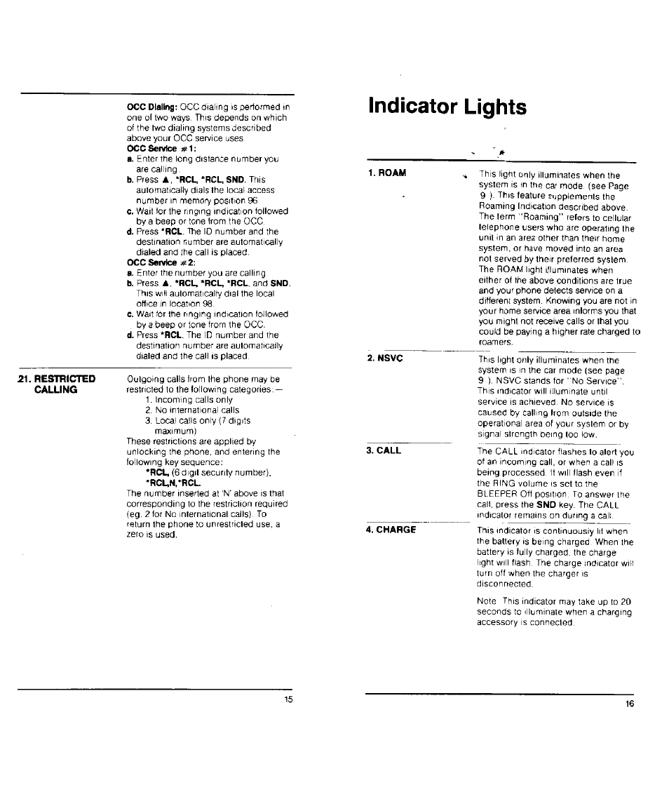 Indicator lights | Audiovox PC100 User Manual | Page 9 / 12