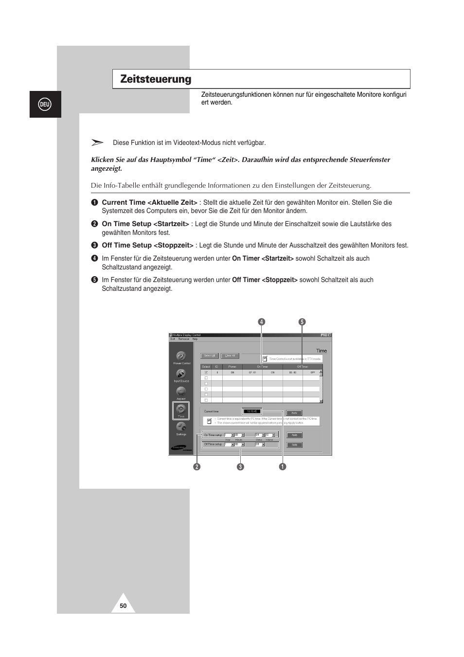 Zeitsteuerung | Samsung PS-50P2HT User Manual | Page 106 / 337