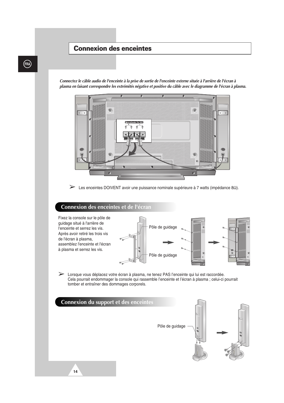 Connexion des enceintes | Samsung PS-50P2HT User Manual | Page 126 / 337