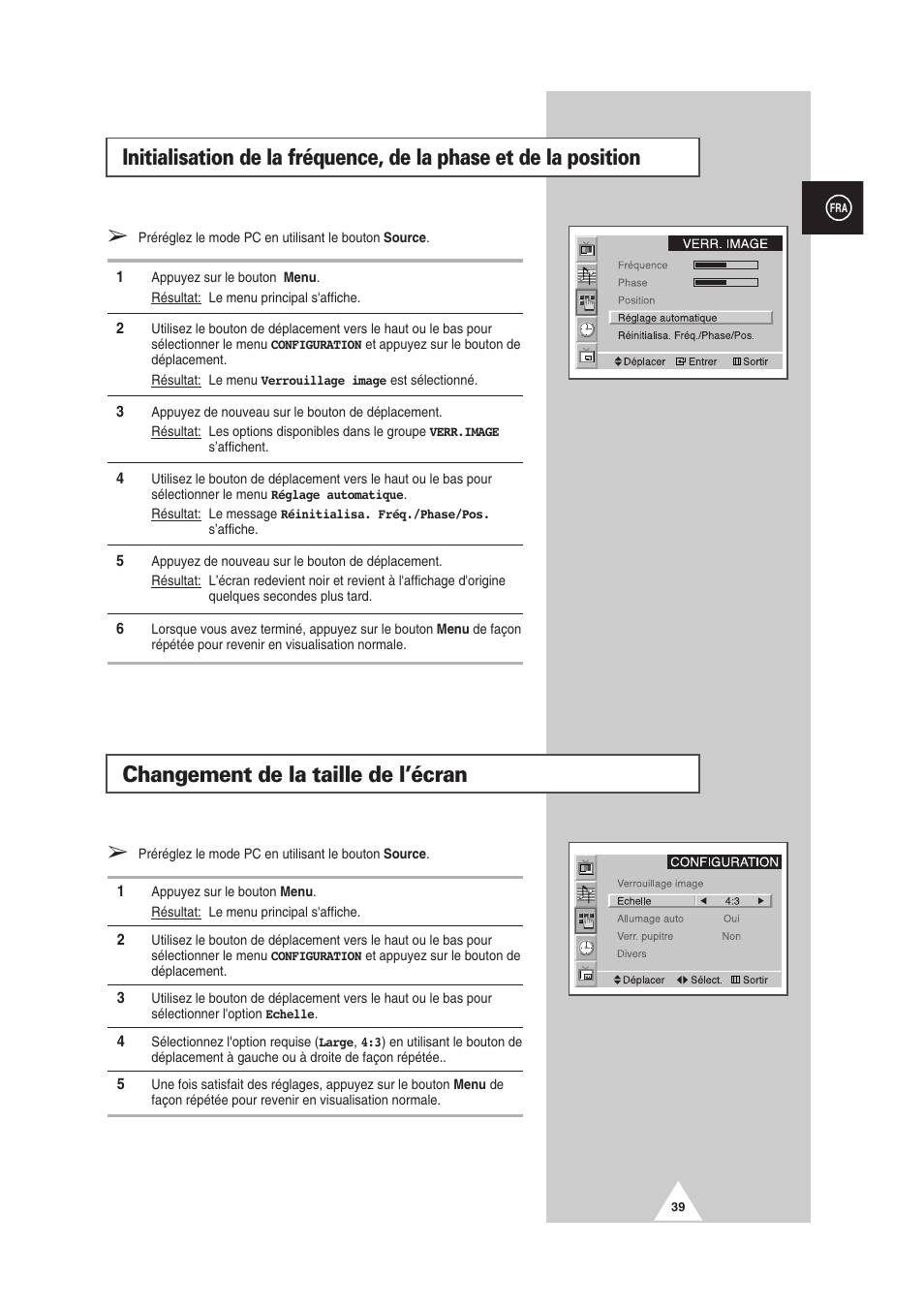 Changement de la taille de l’écran | Samsung PS-50P2HT User Manual | Page 151 / 337