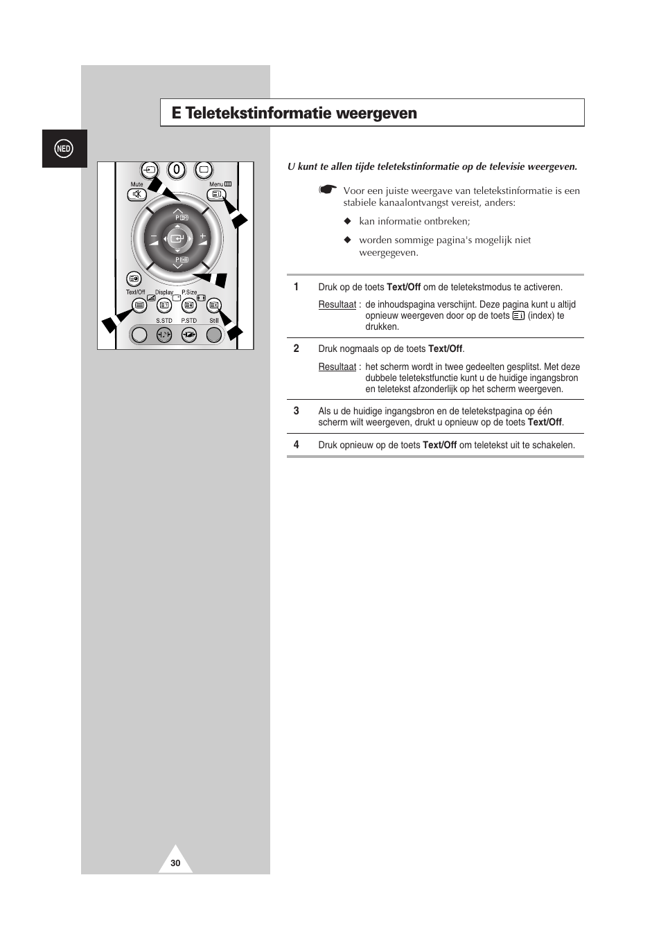 E teletekstinformatie weergeven | Samsung PS-50P2HT User Manual | Page 198 / 337