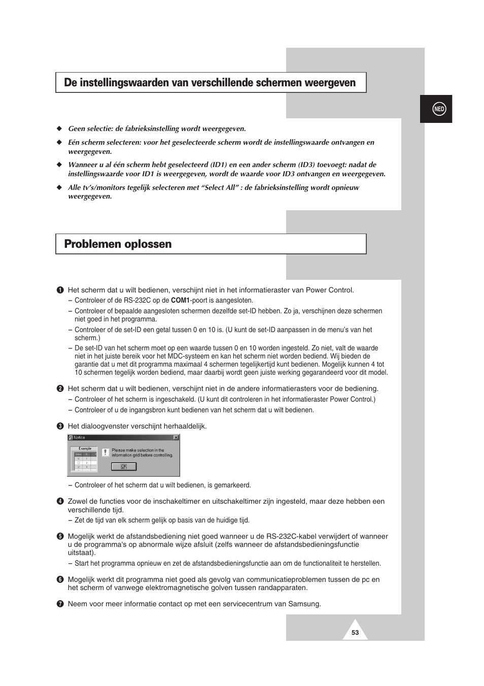 Problemen oplossen | Samsung PS-50P2HT User Manual | Page 221 / 337