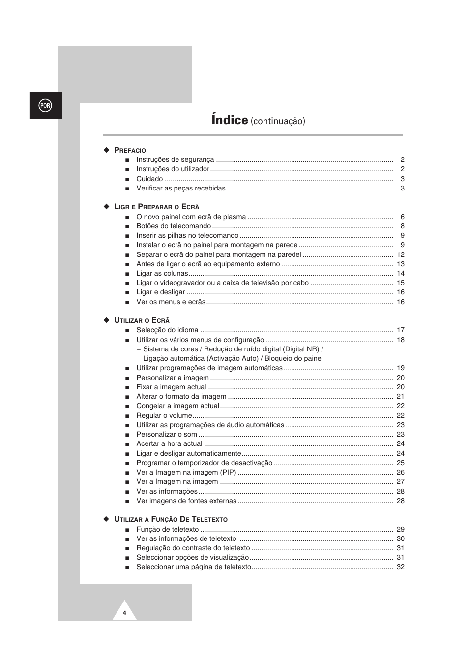 Índice, Continuação) | Samsung PS-50P2HT User Manual | Page 284 / 337