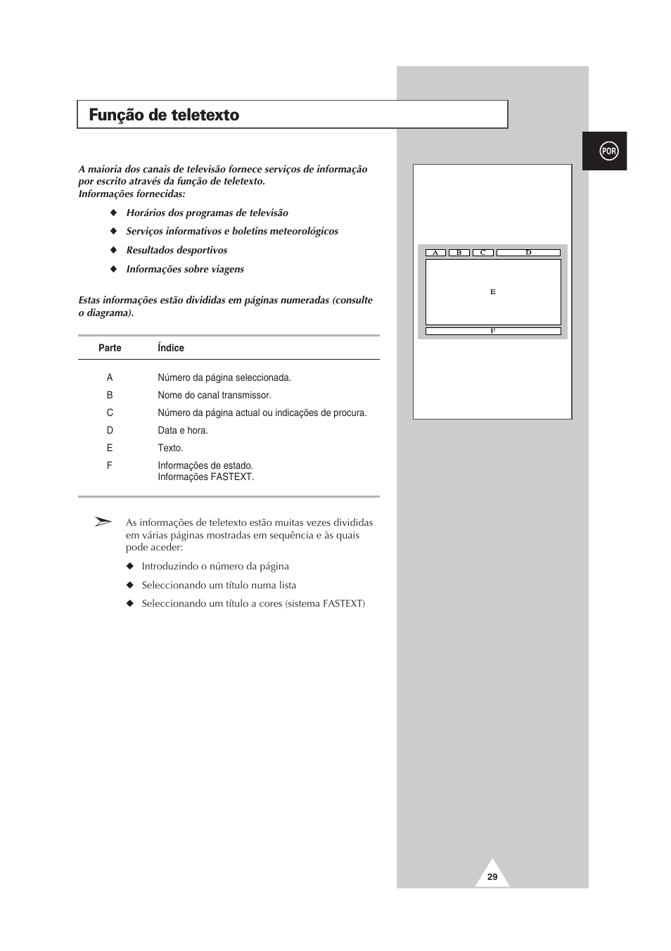 Função de teletexto | Samsung PS-50P2HT User Manual | Page 309 / 337