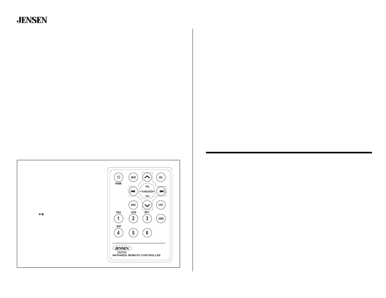 Cd3720, Cd player operation (continued), Remote control | Operación del reproductor de cd (continuado), Control remoto, Fonctionnement du lecteur cd (continué), Prêt à être télécommandé | Audiovox CD3720 User Manual | Page 12 / 15