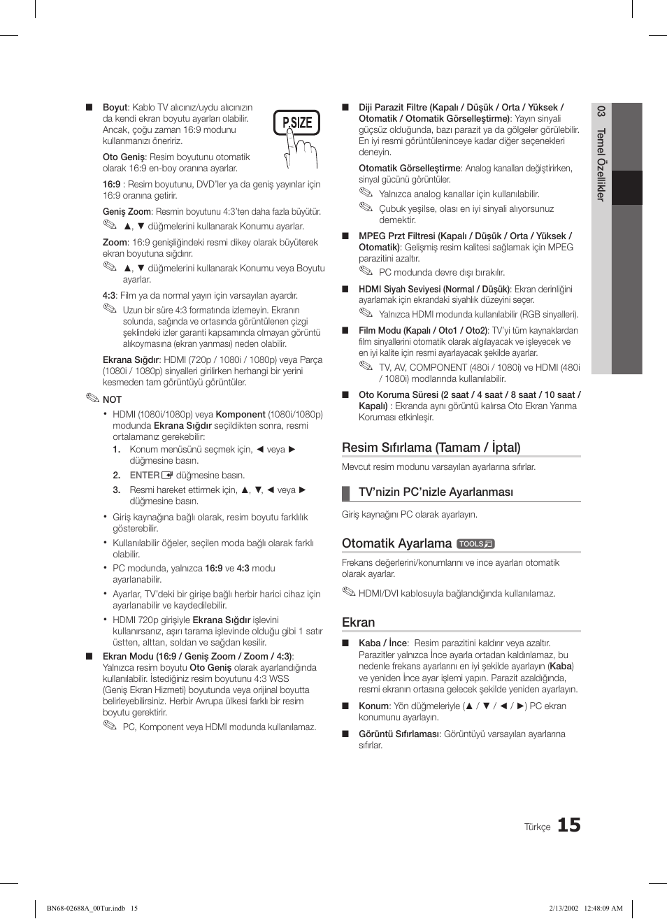 Samsung LE32C550J1W User Manual | Page 255 / 290