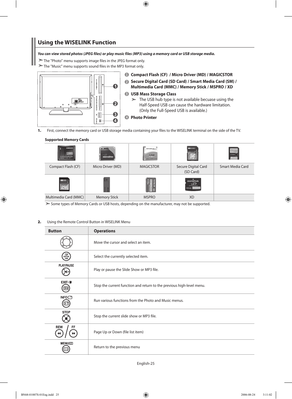 Wiselink, Using the wiselink function | Samsung LE32N73BD User Manual | Page 27 / 111