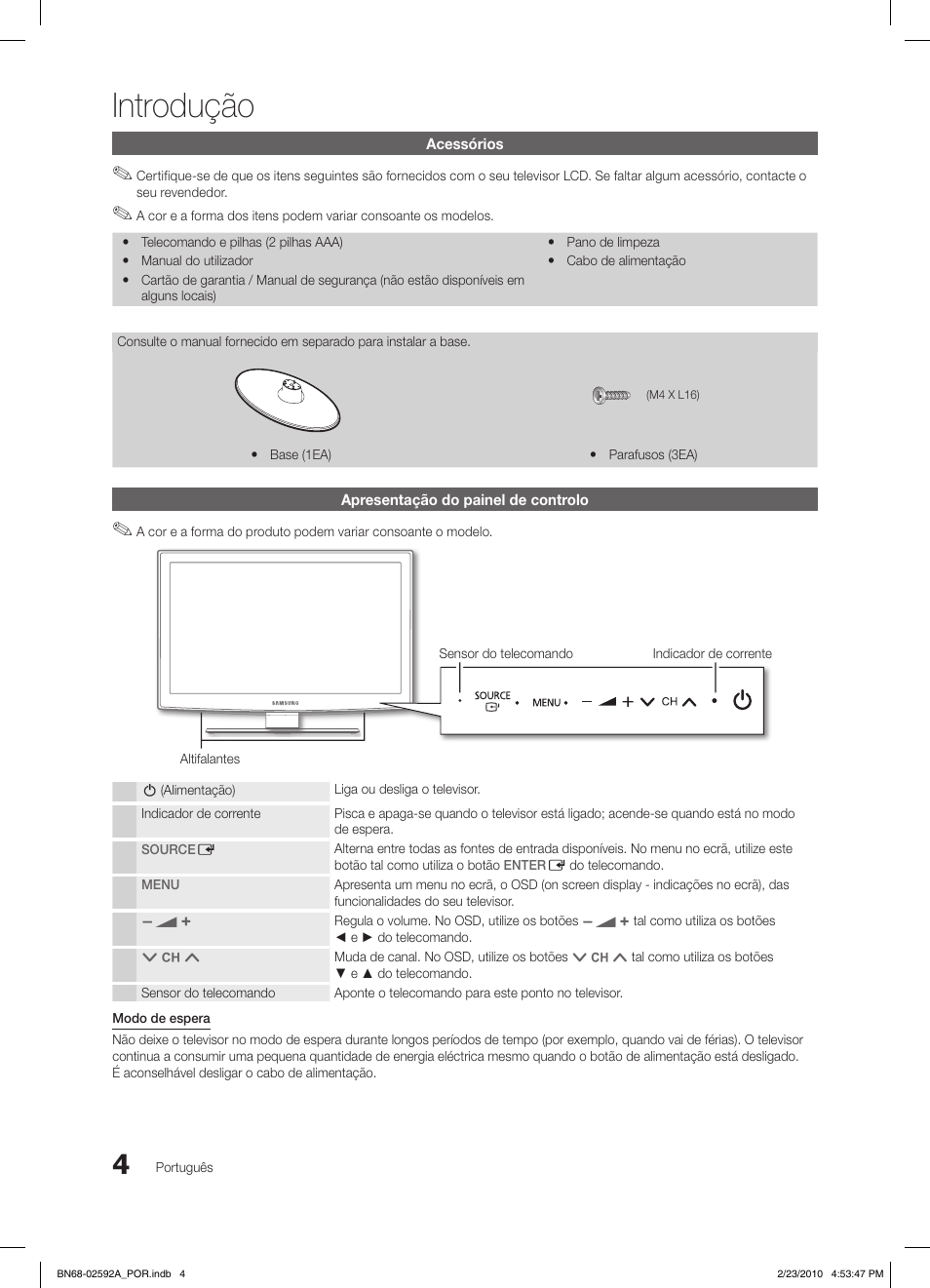 Introdução | Samsung LE32C450E1W User Manual | Page 121 / 236
