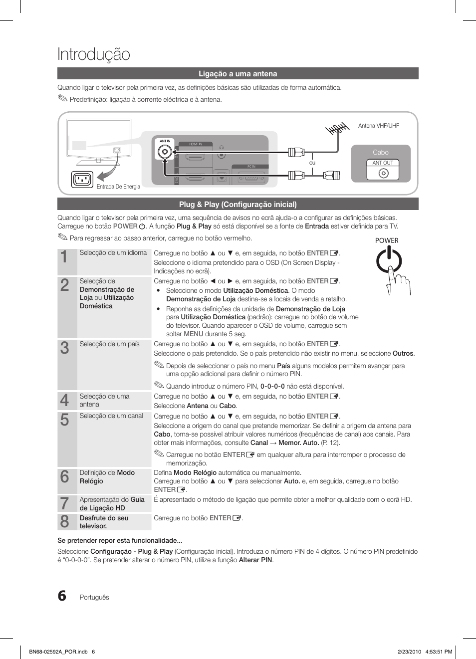 Introdução | Samsung LE32C450E1W User Manual | Page 123 / 236