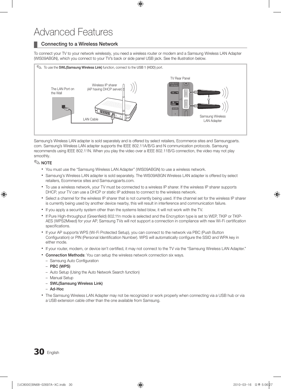 Advanced features | Samsung UE40C8000XW User Manual | Page 30 / 379
