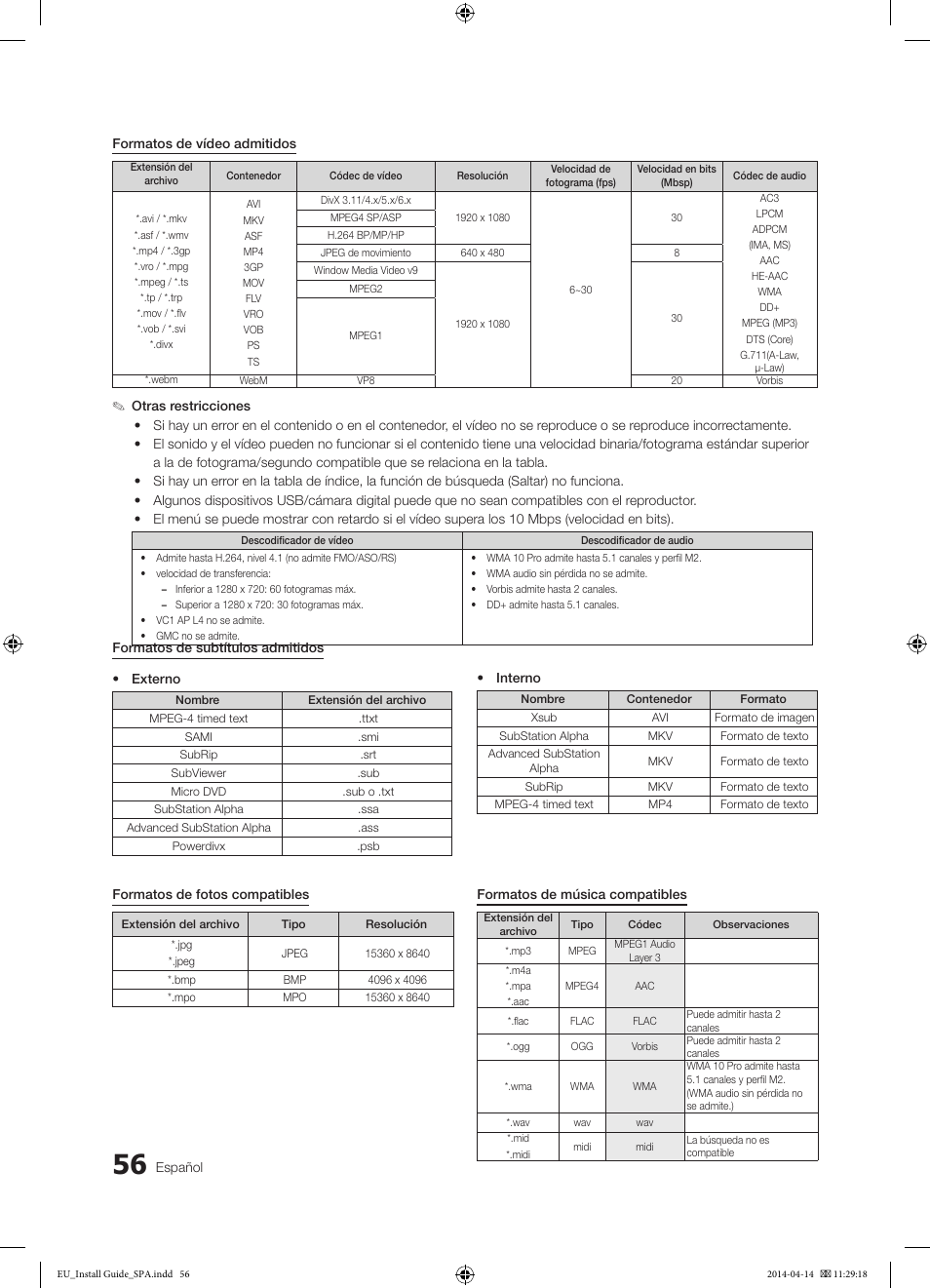 Samsung HG32EC675AB User Manual | Page 56 / 57