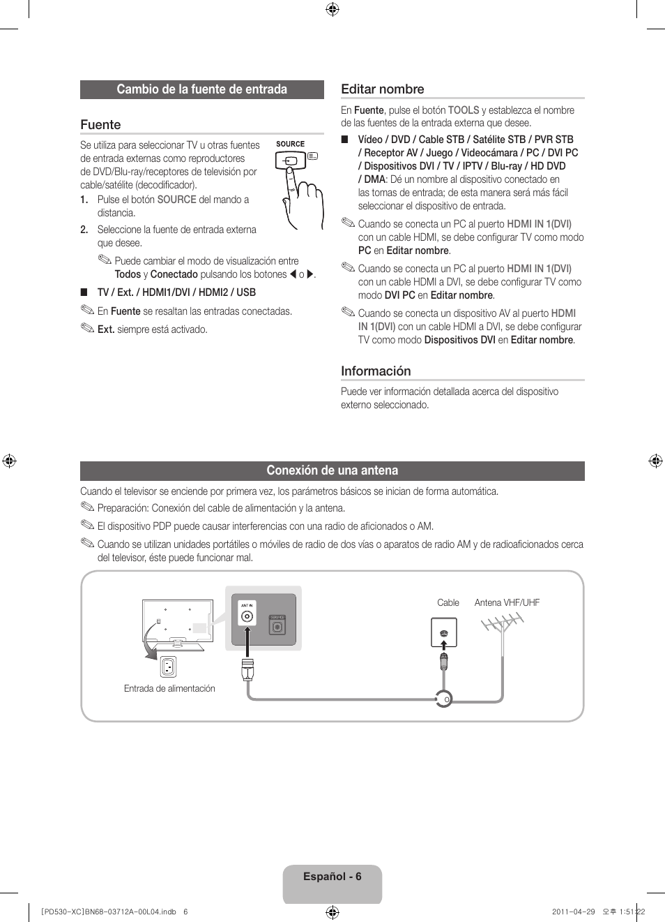 Samsung PS59D530A5W User Manual | Page 38 / 66