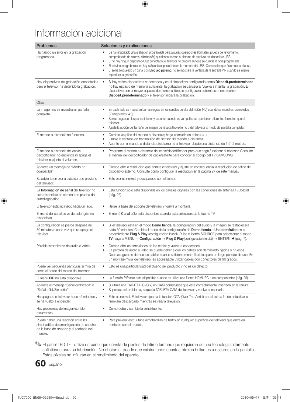 Información adicional | Samsung UE40C7000WW User Manual | Page 184 / 374