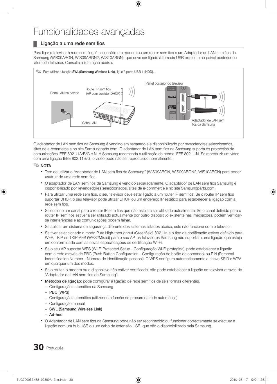 Funcionalidades avançadas | Samsung UE40C7000WW User Manual | Page 216 / 374