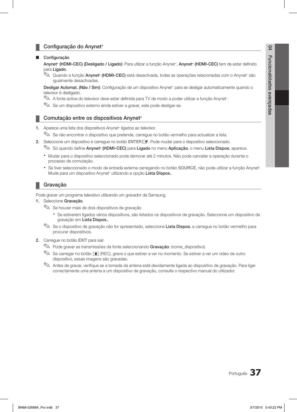 Samsung LE46C630K1W User Manual | Page 184 / 296