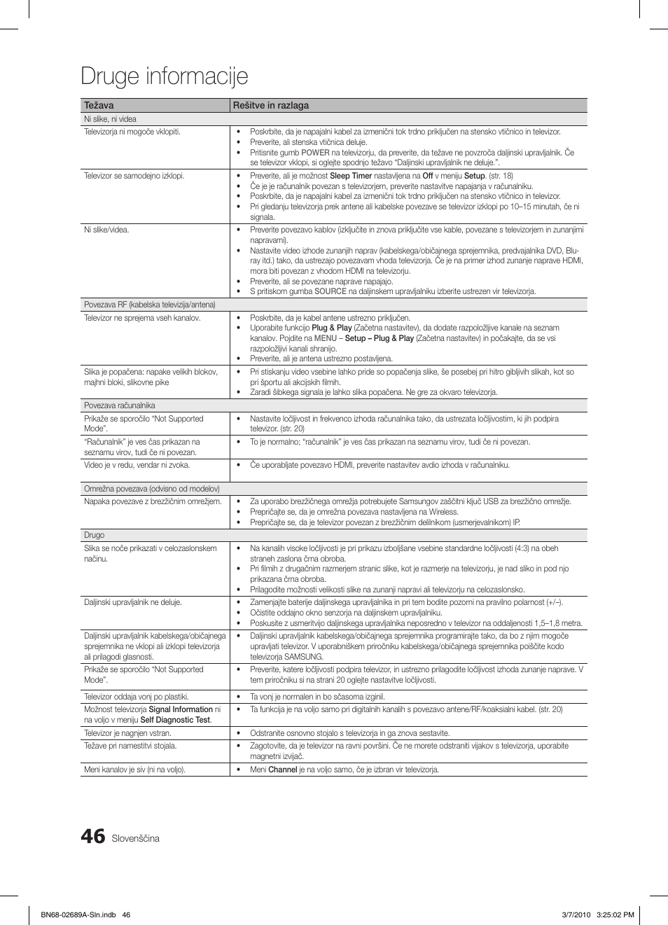 Druge informacije | Samsung LE46C630K1W User Manual | Page 242 / 296