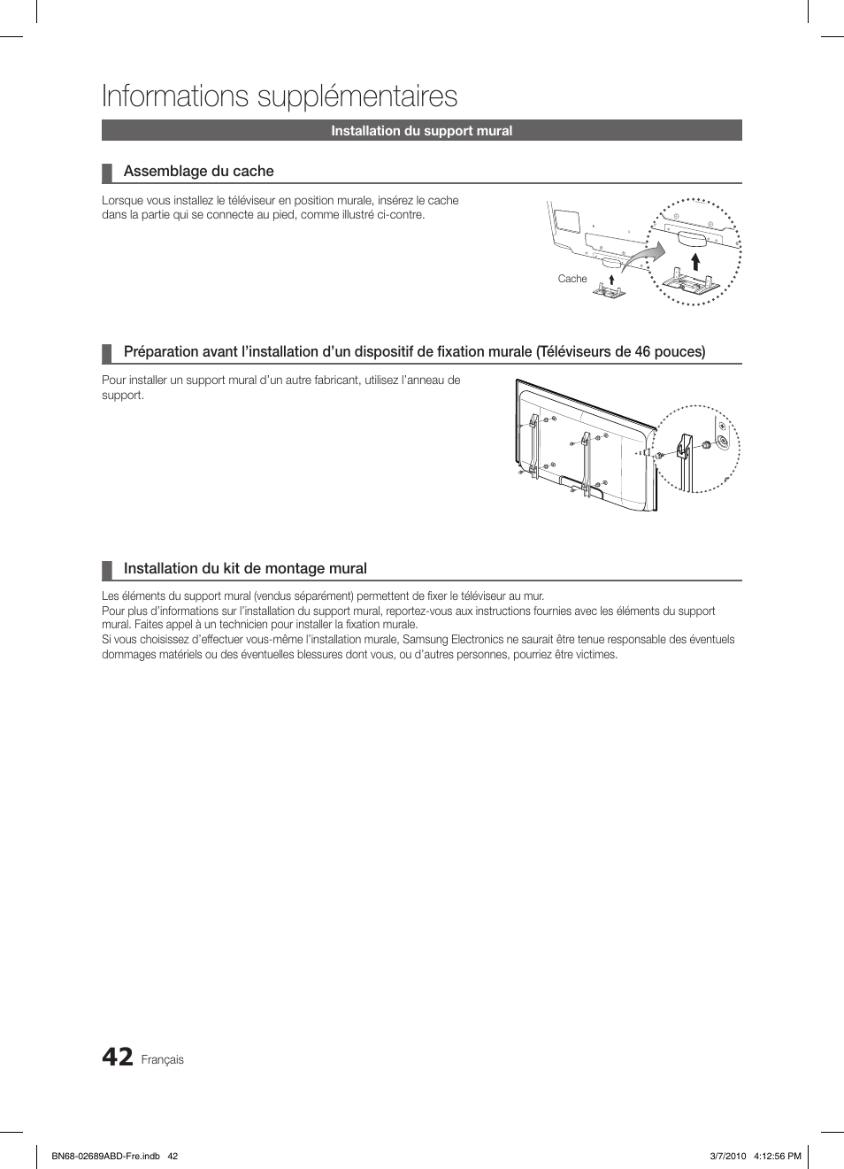 Informations supplémentaires | Samsung LE46C630K1W User Manual | Page 91 / 296