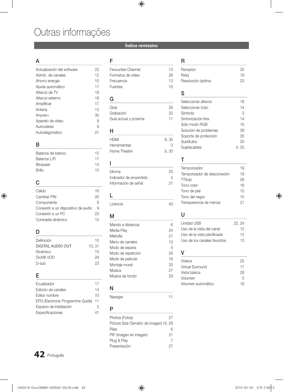 Outras informações | Samsung UE22C4000PW User Manual | Page 168 / 253