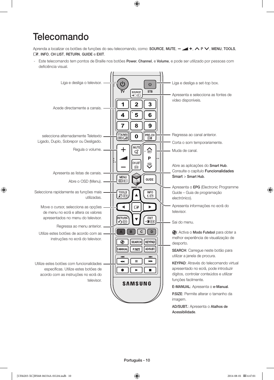 Telecomando | Samsung UE40H5303AW User Manual | Page 70 / 82