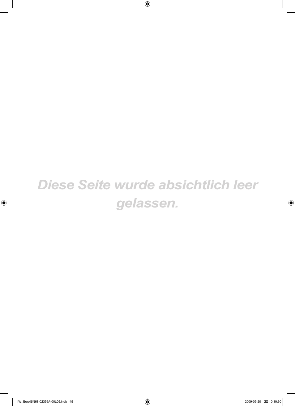 Diese seite wurde absichtlich leer gelassen | Samsung LE46B620R3W User Manual | Page 139 / 422