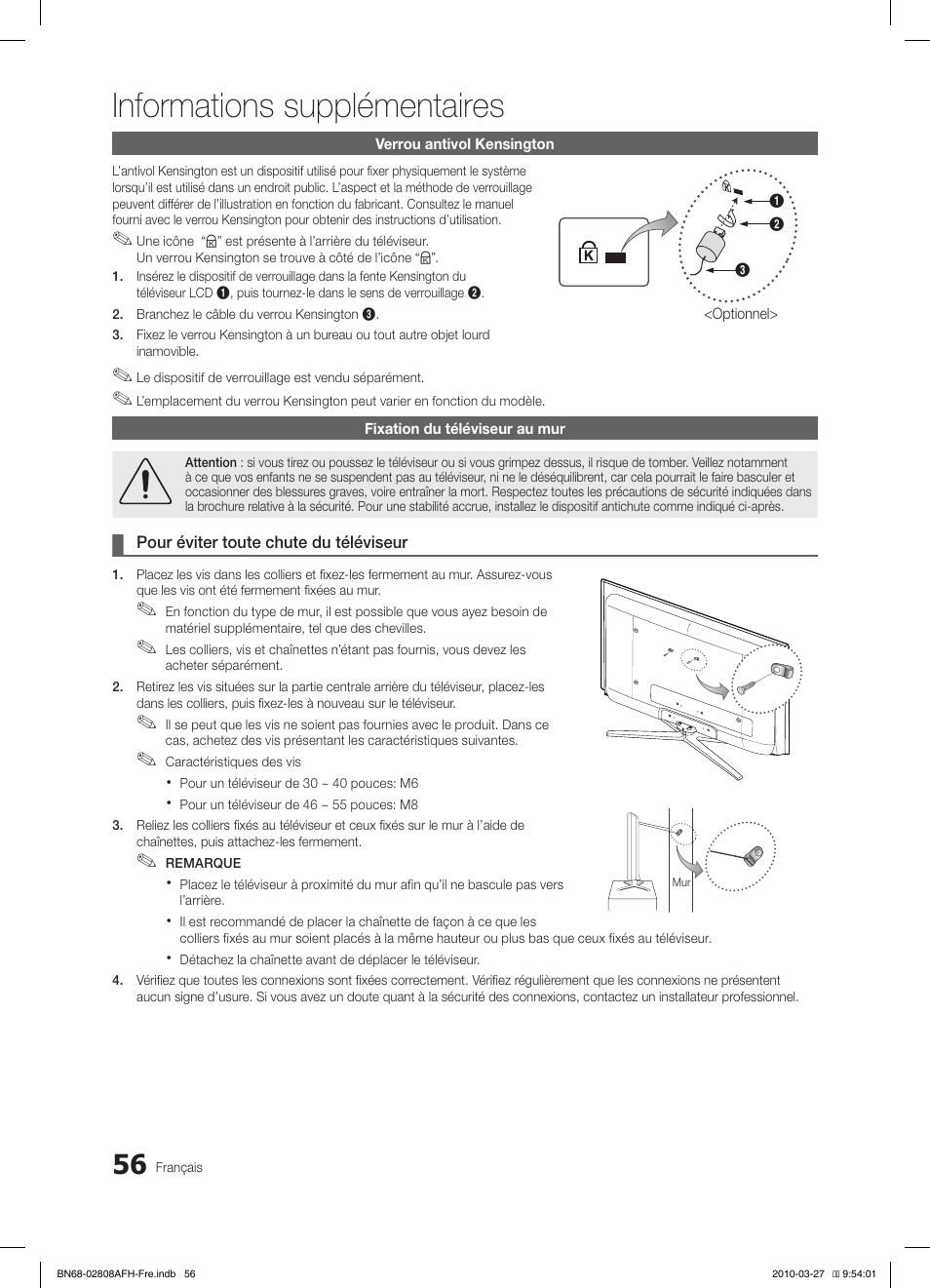 Informations supplémentaires | Samsung LE46C750R2W User Manual | Page 117 / 368
