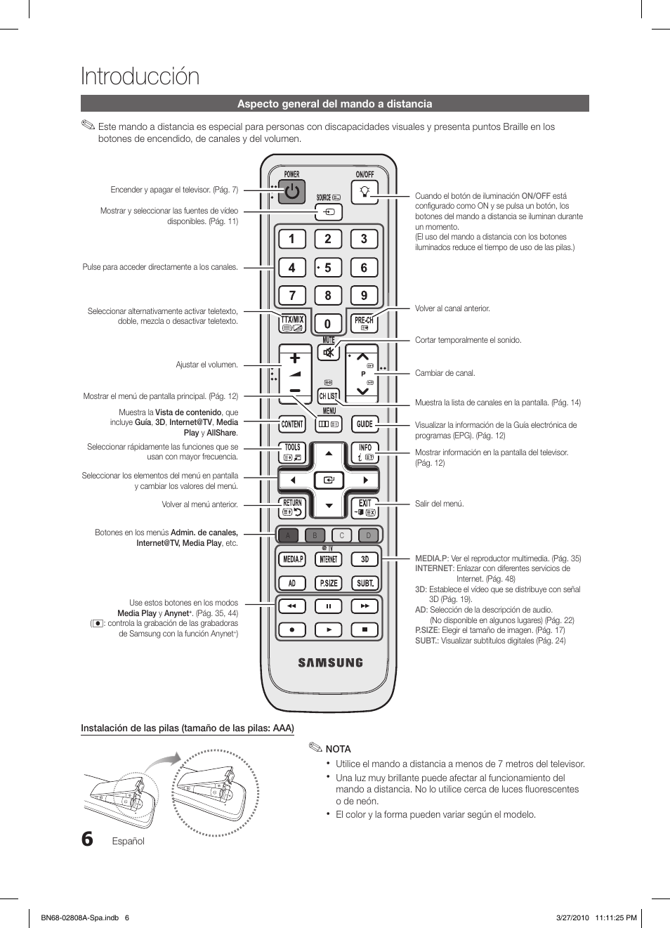 Introducción | Samsung LE46C750R2W User Manual | Page 128 / 368
