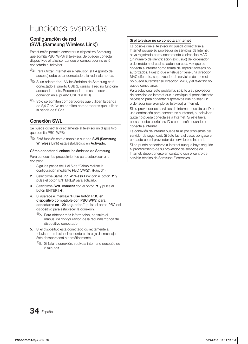 Funciones avanzadas | Samsung LE46C750R2W User Manual | Page 156 / 368