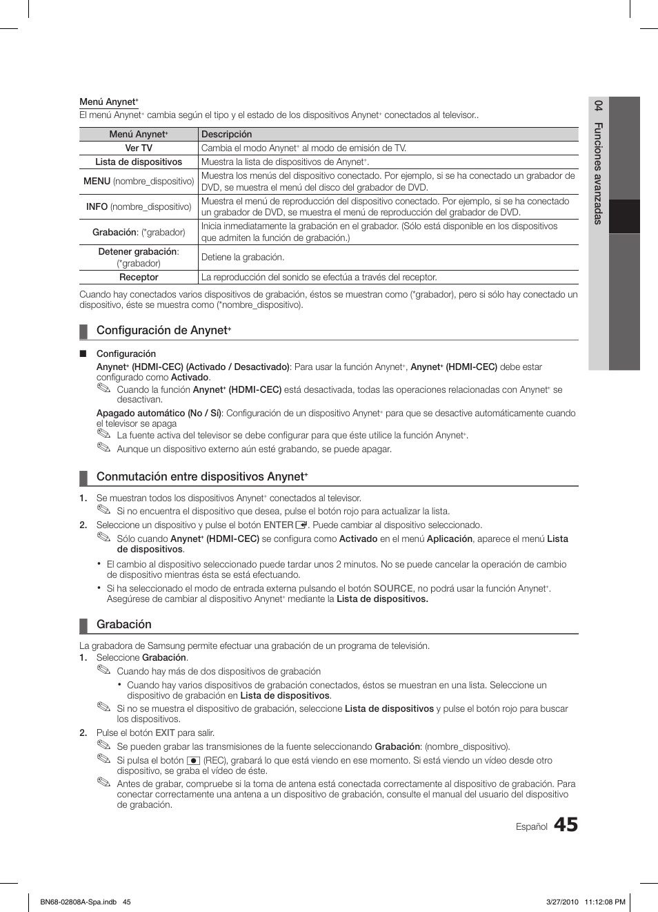 Samsung LE46C750R2W User Manual | Page 167 / 368