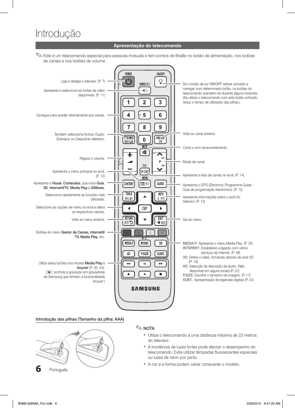 Introdução | Samsung LE46C750R2W User Manual | Page 189 / 368