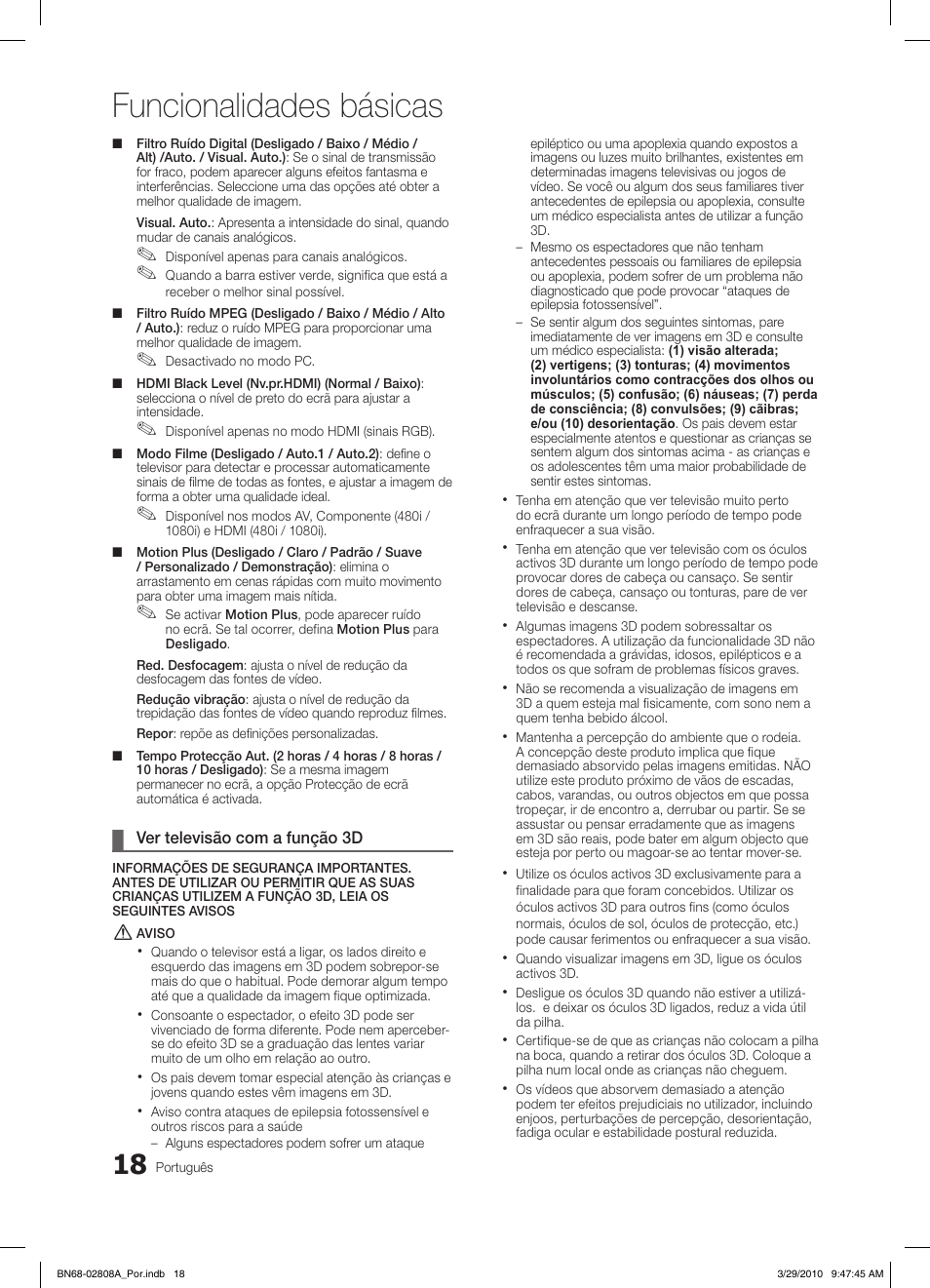 Funcionalidades básicas | Samsung LE46C750R2W User Manual | Page 201 / 368