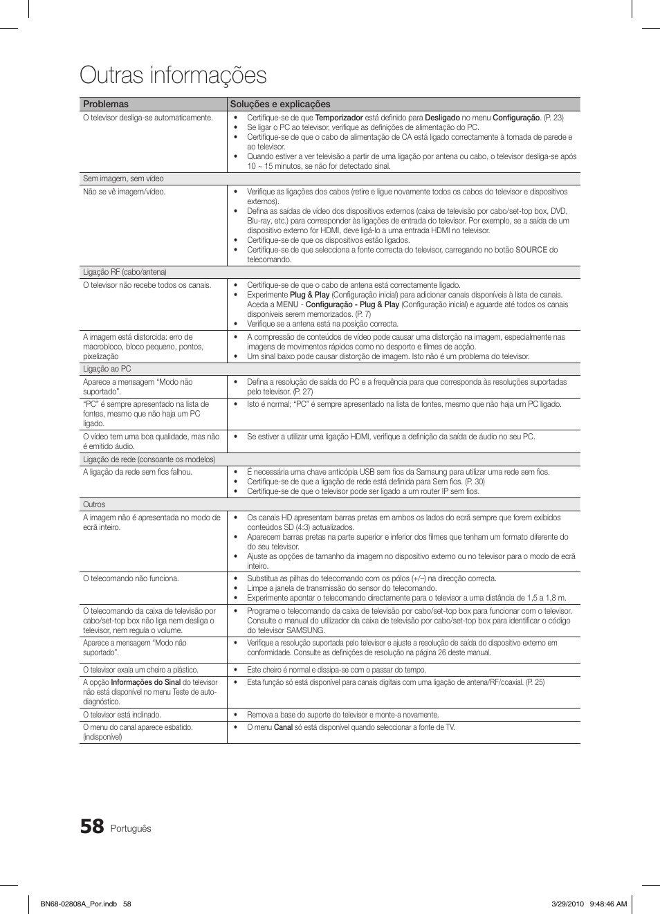 Outras informações | Samsung LE46C750R2W User Manual | Page 241 / 368