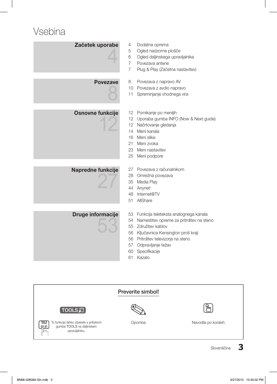 Vsebina | Samsung LE46C750R2W User Manual | Page 247 / 368