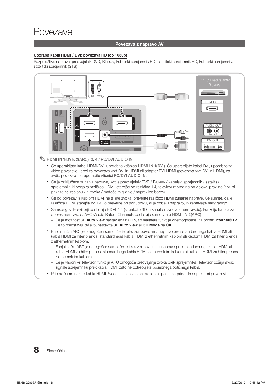 Povezave | Samsung LE46C750R2W User Manual | Page 252 / 368