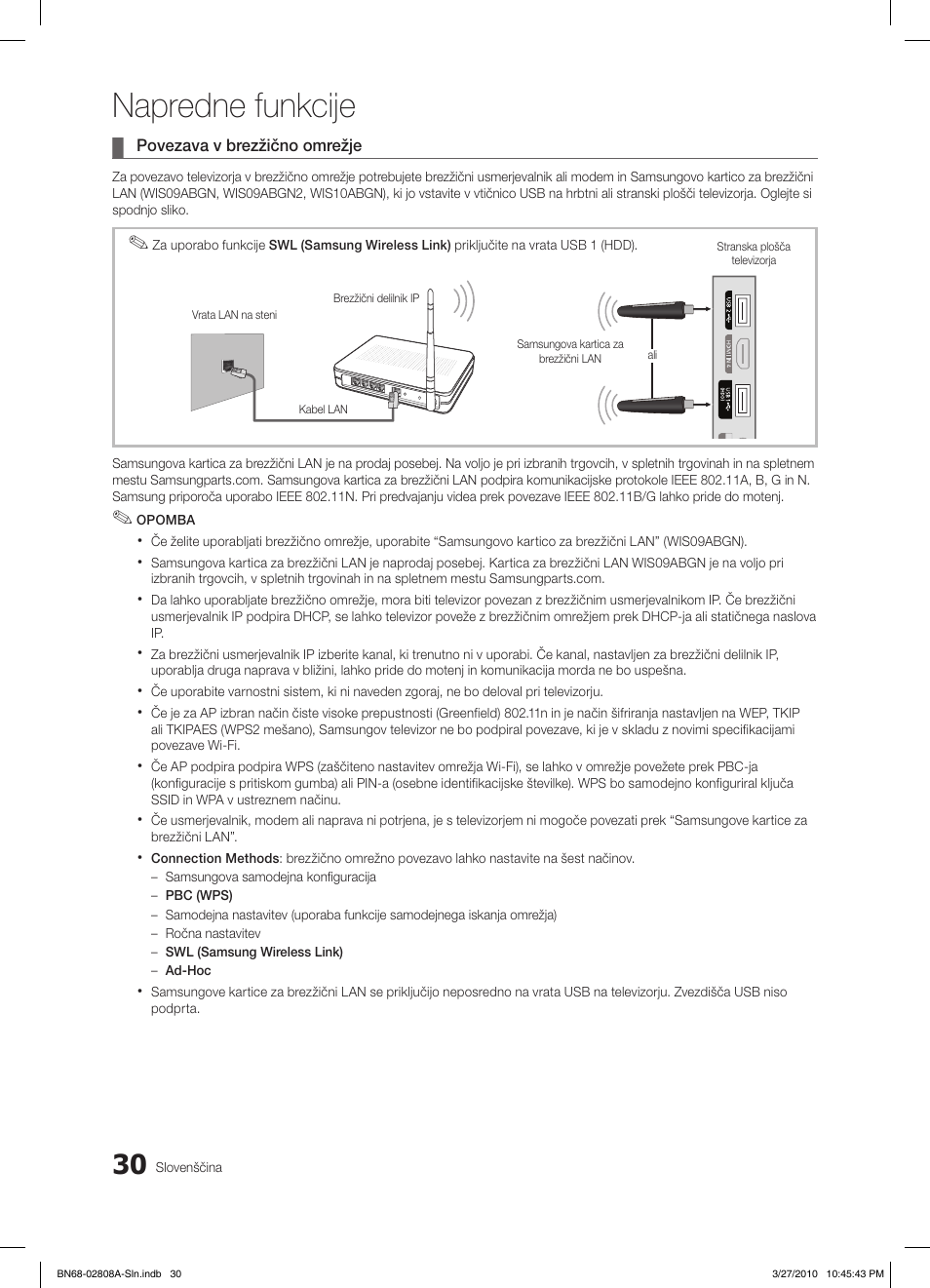 Napredne funkcije | Samsung LE46C750R2W User Manual | Page 274 / 368