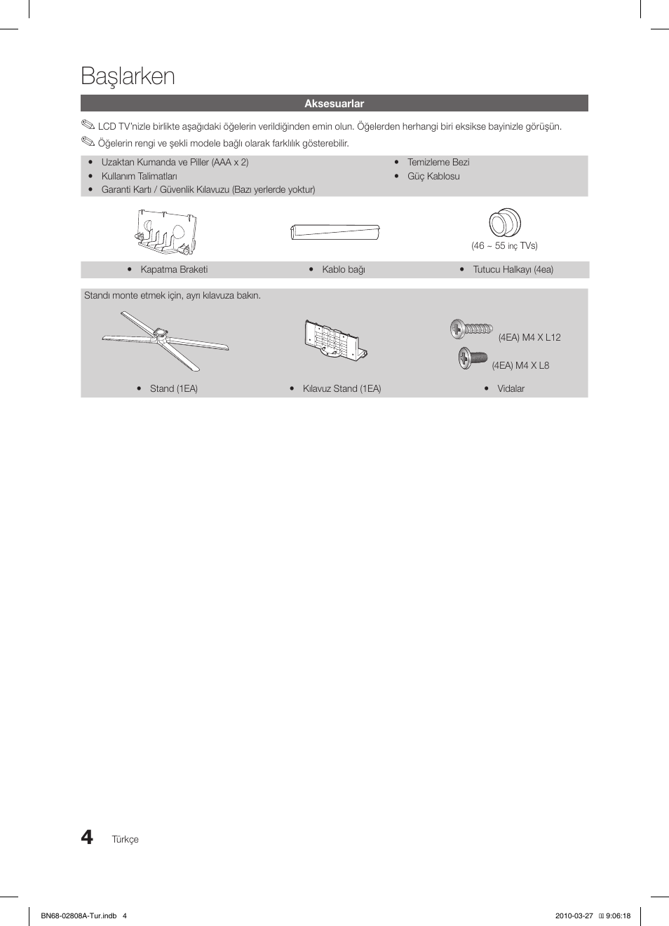 Başlarken | Samsung LE46C750R2W User Manual | Page 309 / 368