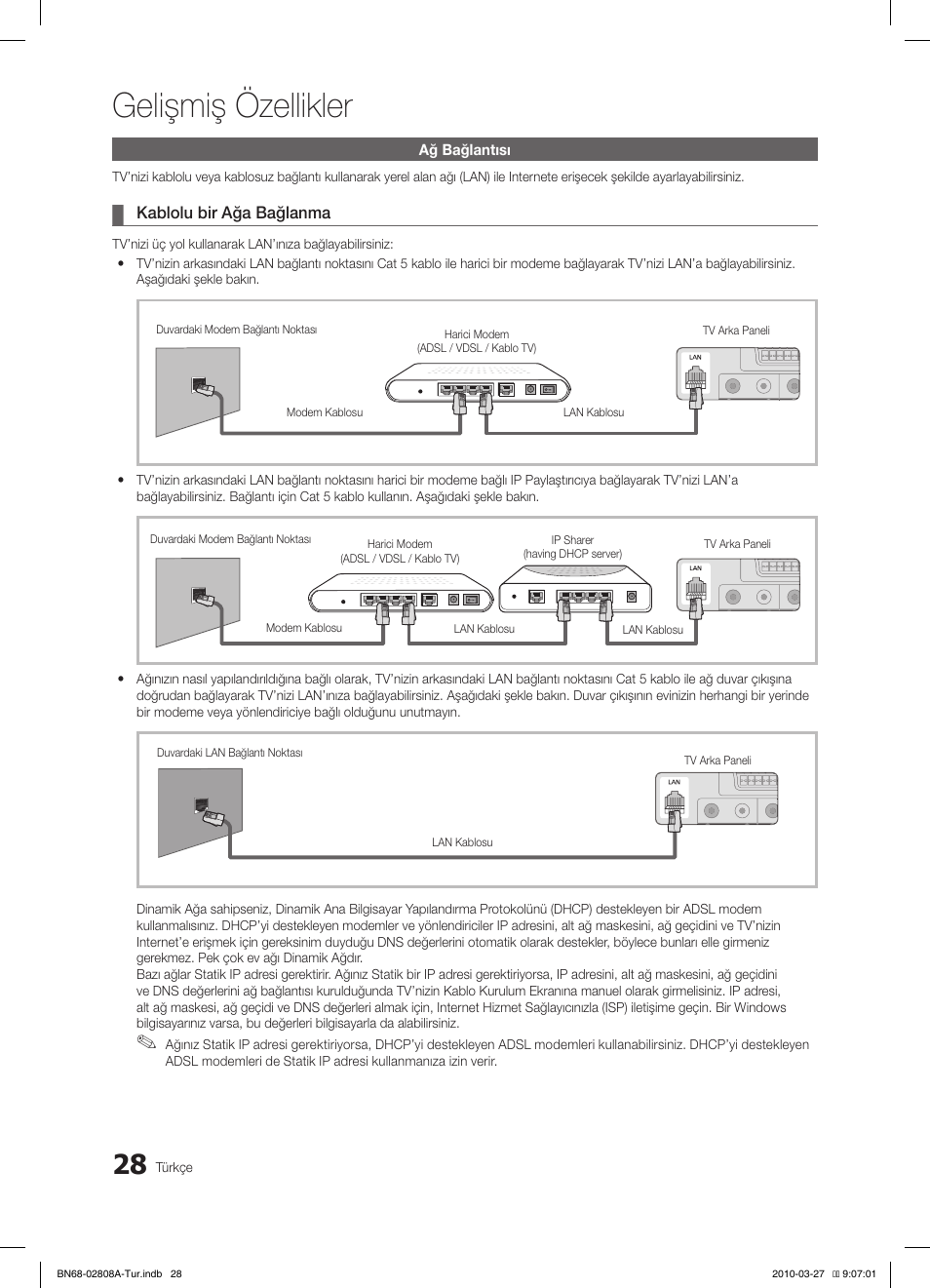 Gelişmiş özellikler | Samsung LE46C750R2W User Manual | Page 333 / 368