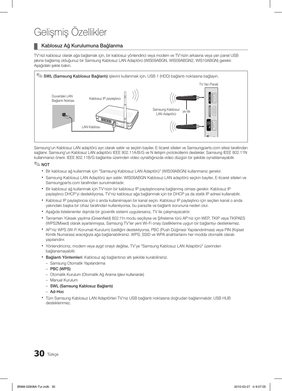 Gelişmiş özellikler | Samsung LE46C750R2W User Manual | Page 335 / 368