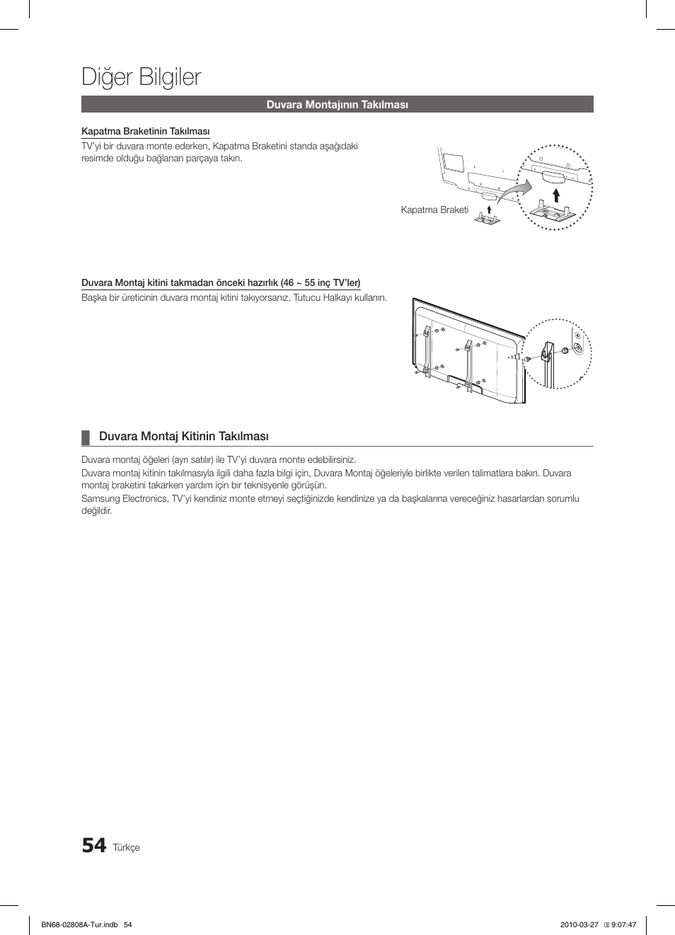 Diğer bilgiler | Samsung LE46C750R2W User Manual | Page 359 / 368