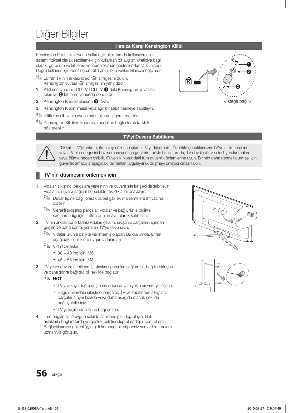 Diğer bilgiler | Samsung LE46C750R2W User Manual | Page 361 / 368