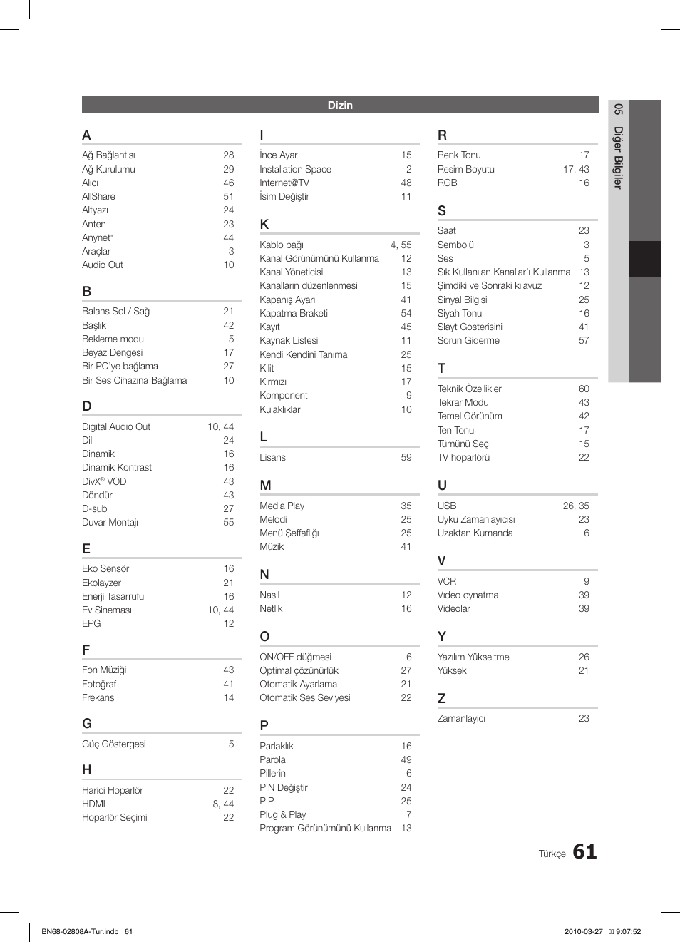 Samsung LE46C750R2W User Manual | Page 366 / 368