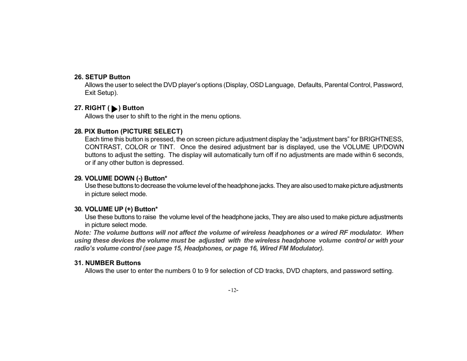 Audiovox PROV715S User Manual | Page 12 / 31
